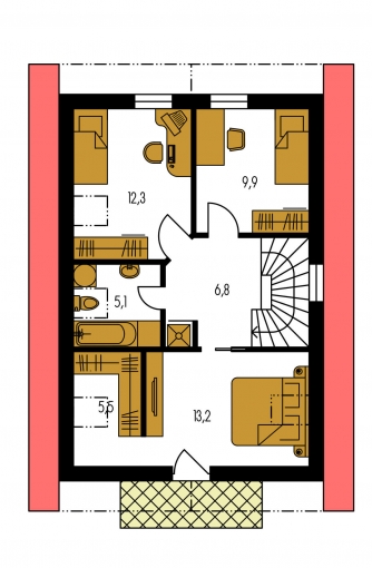 Floor plan of second floor - KOMPAKT 35